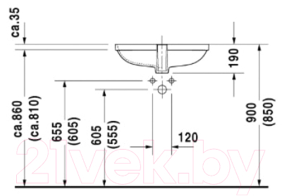 Умывальник Duravit D-Code 55x40