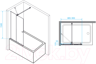 Стеклянная шторка для ванны RGW SC-46 / 06114609-11