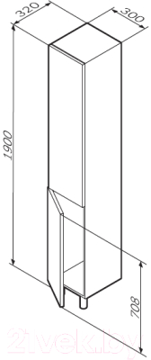 Шкаф-пенал для ванной AM.PM Gem M90CSL0306WG