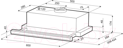 Вытяжка телескопическая Krona Kamilla 600 E1M / 00026670