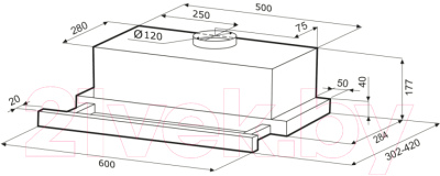 Вытяжка телескопическая Krona Kerry 600 PB / 00026266