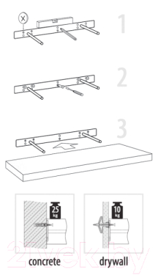 Полка Domax FS 118/24 BI / 65140 (1180x235, белый)