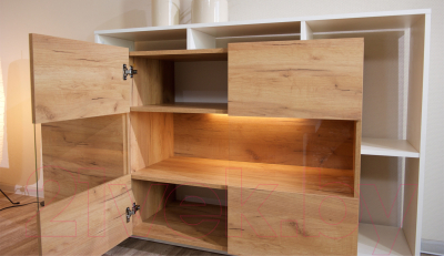 Тумба Империал Невио-2 (дуб крафт золотой/белый)