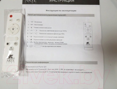 Потолочный светильник Arte Lamp Arena A2661PL-1WH