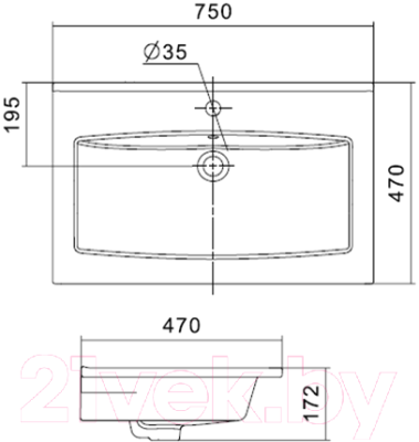 Умывальник Santek Элина 75