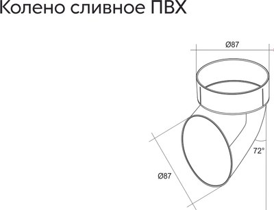 Колено трубы водосточной Grand Line Стандарт ПВХ сливное