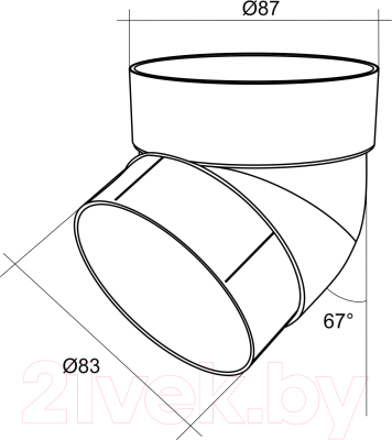 Колено для водостока Grand Line Стандарт ПВХ 67 градусов