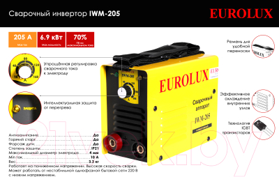 Инвертор сварочный EUROLUX IWM205