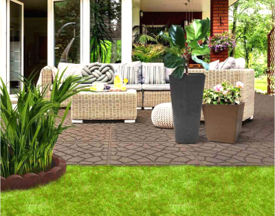 Бордюр садовый Multy Home Bricks EU5000060 (коричневый)