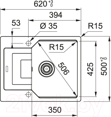 Комплект сантехники Franke 114.0595.320 + смеситель 30335DC1