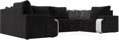 Диван П-образный Лига Диванов Николь 105 / 102985 (велюр, черный)
