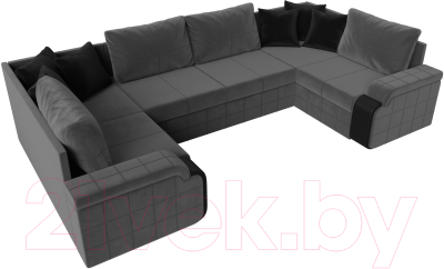 Диван П-образный Лига Диванов Николь 105 / 102984 (велюр, серый)