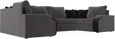 Диван П-образный Лига Диванов Николь 105 / 102984 (велюр, серый)