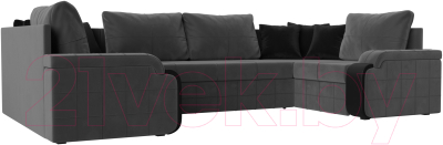 Диван П-образный Лига Диванов Николь 105 / 102984 (велюр, серый)