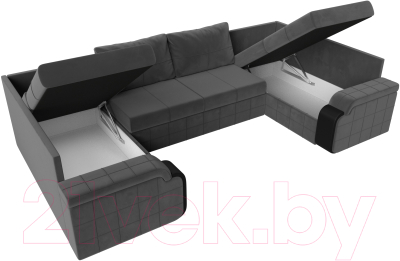 Диван П-образный Лига Диванов Николь 105 / 102984 (велюр, серый)