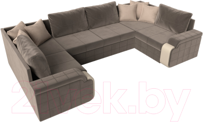 Диван П-образный Лига Диванов Николь 105 / 102983 (велюр, коричневый)