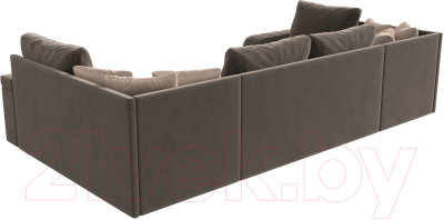 Диван П-образный Лига Диванов Николь 105 / 102983 (велюр, коричневый)