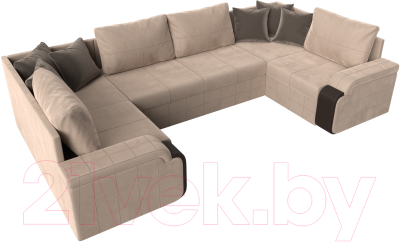 Диван П-образный Лига Диванов Николь 105 / 102978 (велюр, бежевый)