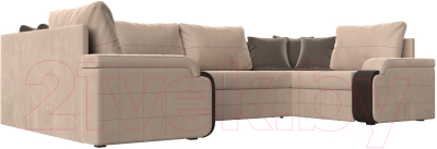 Диван П-образный Лига Диванов Николь 105 / 102978 (велюр, бежевый)