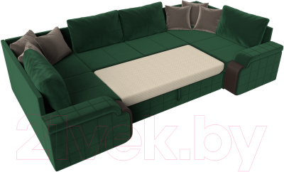 Диван П-образный Лига Диванов Николь 105 / 102981 (велюр, зеленый)