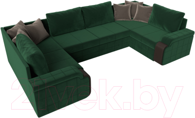 Диван П-образный Лига Диванов Николь 105 / 102981 (велюр, зеленый)