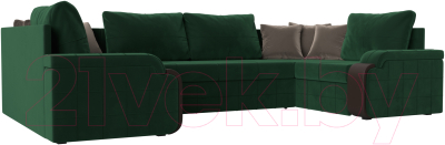 Диван П-образный Лига Диванов Николь 105 / 102981 (велюр, зеленый)