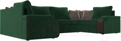 Диван П-образный Лига Диванов Николь 105 / 102981 (велюр, зеленый)