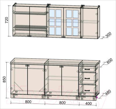 Кухонный гарнитур Интерлиния Мила Деко 2.0 А