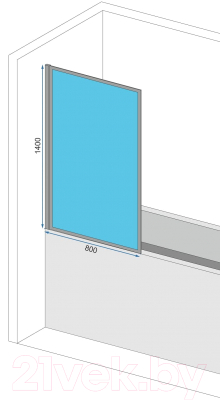 Стеклянная шторка для ванны REA Lagos 80 / REA-K7633