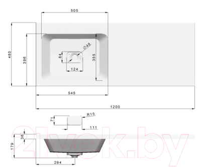 Тумба с умывальником Emmy Джерси 120 L