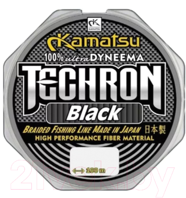 Леска плетеная KAMATSU Techron Black 0.20мм 100м / 255100020 - фото