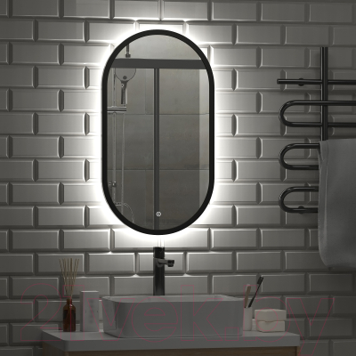 Зеркало Континент Prime Black Led 45x80