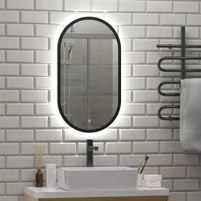 Зеркало Континент Prime Black Led 45x80