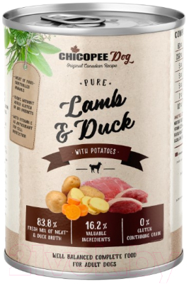 Влажный корм для собак Chicopee Adult ягненок, утка с картофелем / H5093 - фото