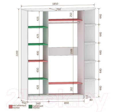 Шкаф Кортекс-мебель Лагуна ШК05-01