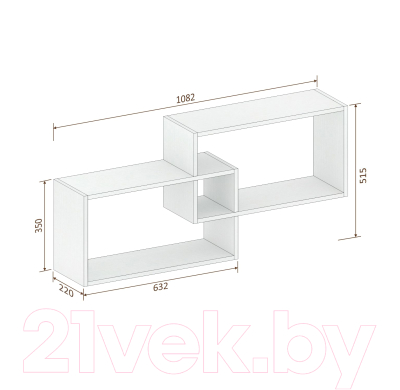 Полка-ячейка Кортекс-мебель КМ 24