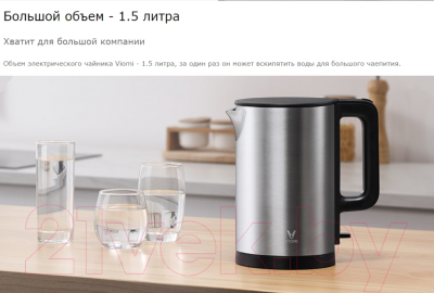 Электрочайник Viomi Mechanical Kettle / V-MK151B (серебристый)