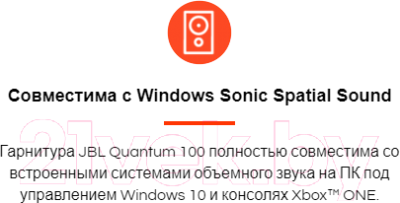 Наушники-гарнитура JBL Quantum 100 / QUANTUM100BLK