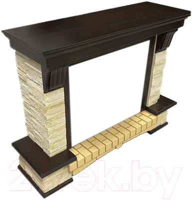 Портал для камина Смолком Stone Montebello MB/JUP/SYM26 (махагон коричневый антик) - фото