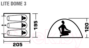 Палатка Jungle Camp Lite Dome 3 / 70812 (зеленый/серый)