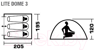 Палатка Jungle Camp Lite Dome 3 / 70842 (синий/серый)