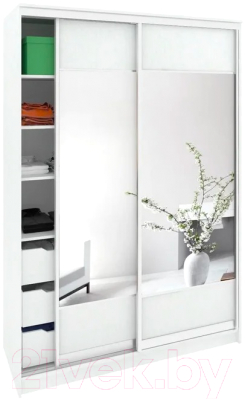 Шкаф Кортекс-мебель Сенатор ШК10 Геометрия ДСП с зеркалом - фото