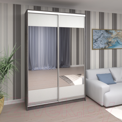 Шкаф Кортекс-мебель Сенатор ШК10 Геометрия ДСП с зеркалом