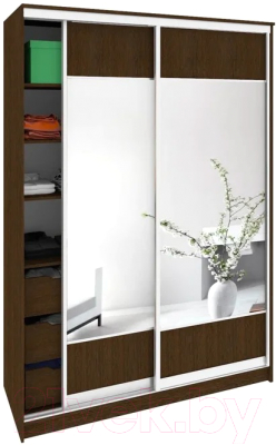 Шкаф Кортекс-мебель Сенатор ШК10 Геометрия ДСП с зеркалом - фото