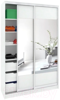 Шкаф Кортекс-мебель Сенатор ШК10-45 Геометрия с зеркалом - фото