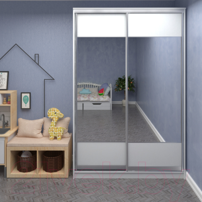 Шкаф Кортекс-мебель Сенатор ШК10-45 Геометрия с зеркалом