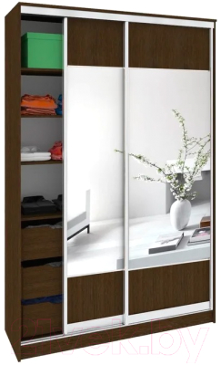 Шкаф Кортекс-мебель Сенатор ШК10-45 Геометрия зеркало - фото