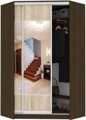 Шкаф Кортекс-мебель Сенатор ШК30 Геометрия ДСП с зеркалом - фото