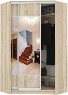 Шкаф Кортекс-мебель Сенатор ШК30 Геометрия ДСП с зеркалом - фото