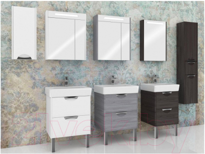 Шкаф с зеркалом для ванной Акватон Сильва 60 (1A216202SIW70)